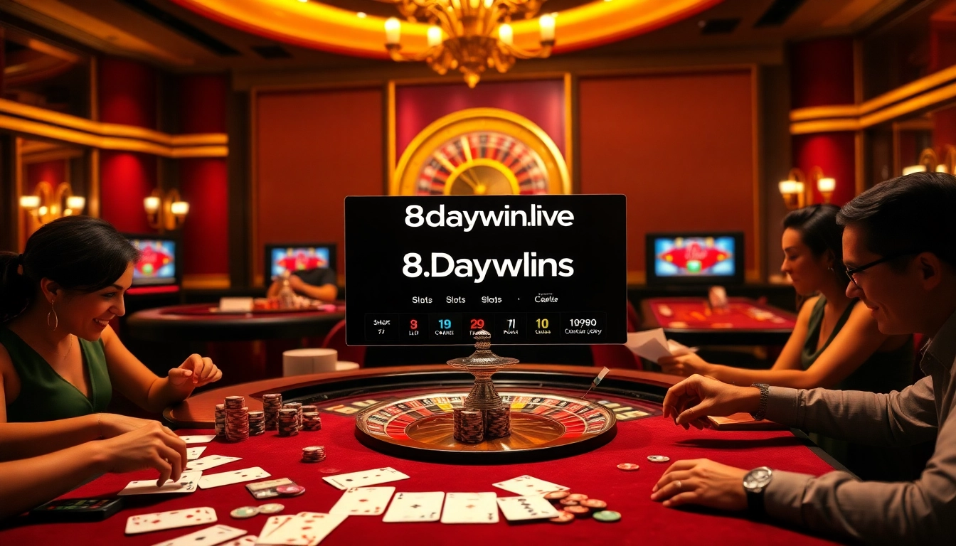 Experience high-stakes betting at 8daywin.live with lively table games and vibrant casino visuals.