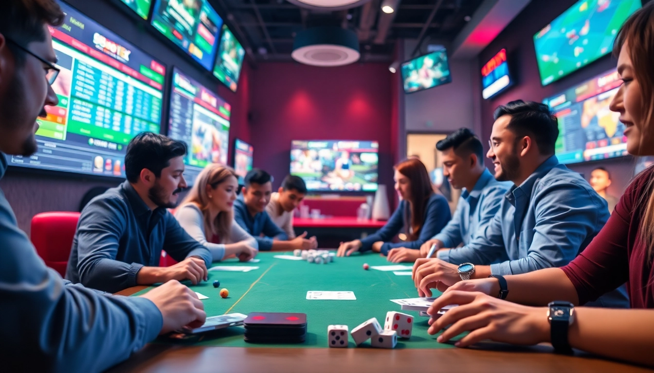 Exciting online gaming atmosphere at sbobet.dance showcasing diverse players in action.